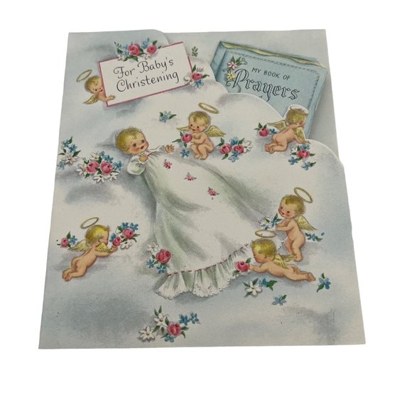 Lot of 5 Vintage Ephemera Items Christmas Card Babys Christening Valentines - Picture 3 of 13